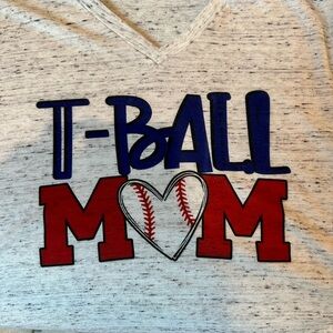 T-Ball Mom Shirt - Red and Blue